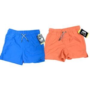 2 New Art Class Boys XL Peach Blue Drawstring Waist UPF 50+ Swim Trunks